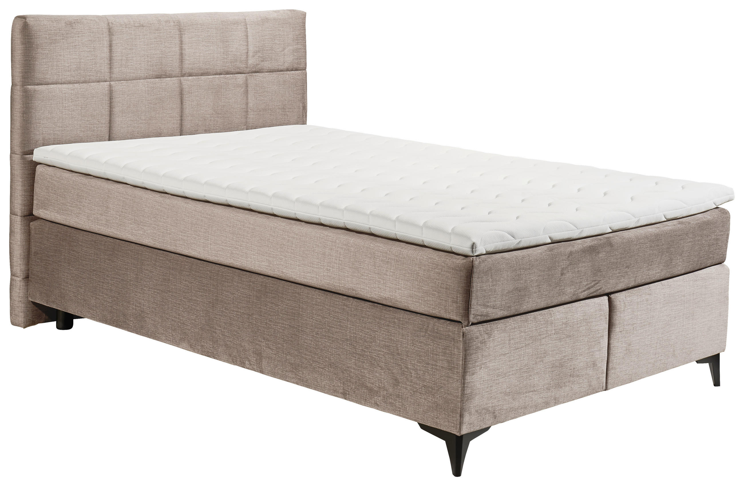 BOXSPRINGBETT 140/200 cm  in Creme  - Creme/Schwarz, Design, Holzwerkstoff/Kunststoff (140/200cm) - Xora