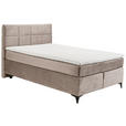 BOXSPRINGBETT 140/200 cm  in Creme  - Creme/Schwarz, Design, Holzwerkstoff/Kunststoff (140/200cm) - Xora