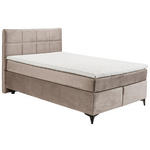 BOXSPRINGBETT 140/200 cm  in Creme  - Creme/Schwarz, Design, Holzwerkstoff/Kunststoff (140/200cm) - Xora