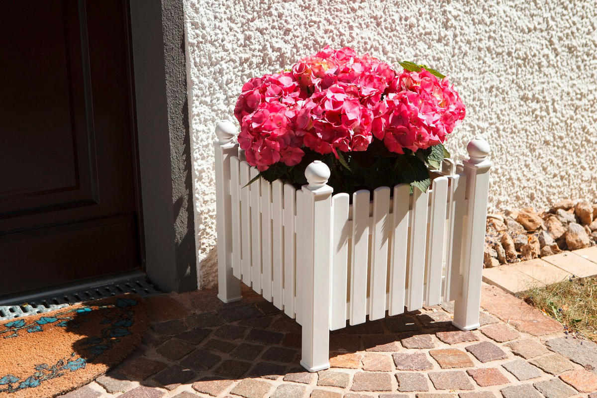 BLUMENKASTEN  - Weiß, Basics, Kunststoff (48/48/48cm) - Modante