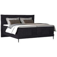 BOXSPRINGBETT 180/200 cm  in Anthrazit  - Anthrazit/Schwarz, KONVENTIONELL, Textil/Metall (180/200cm) - Esposa