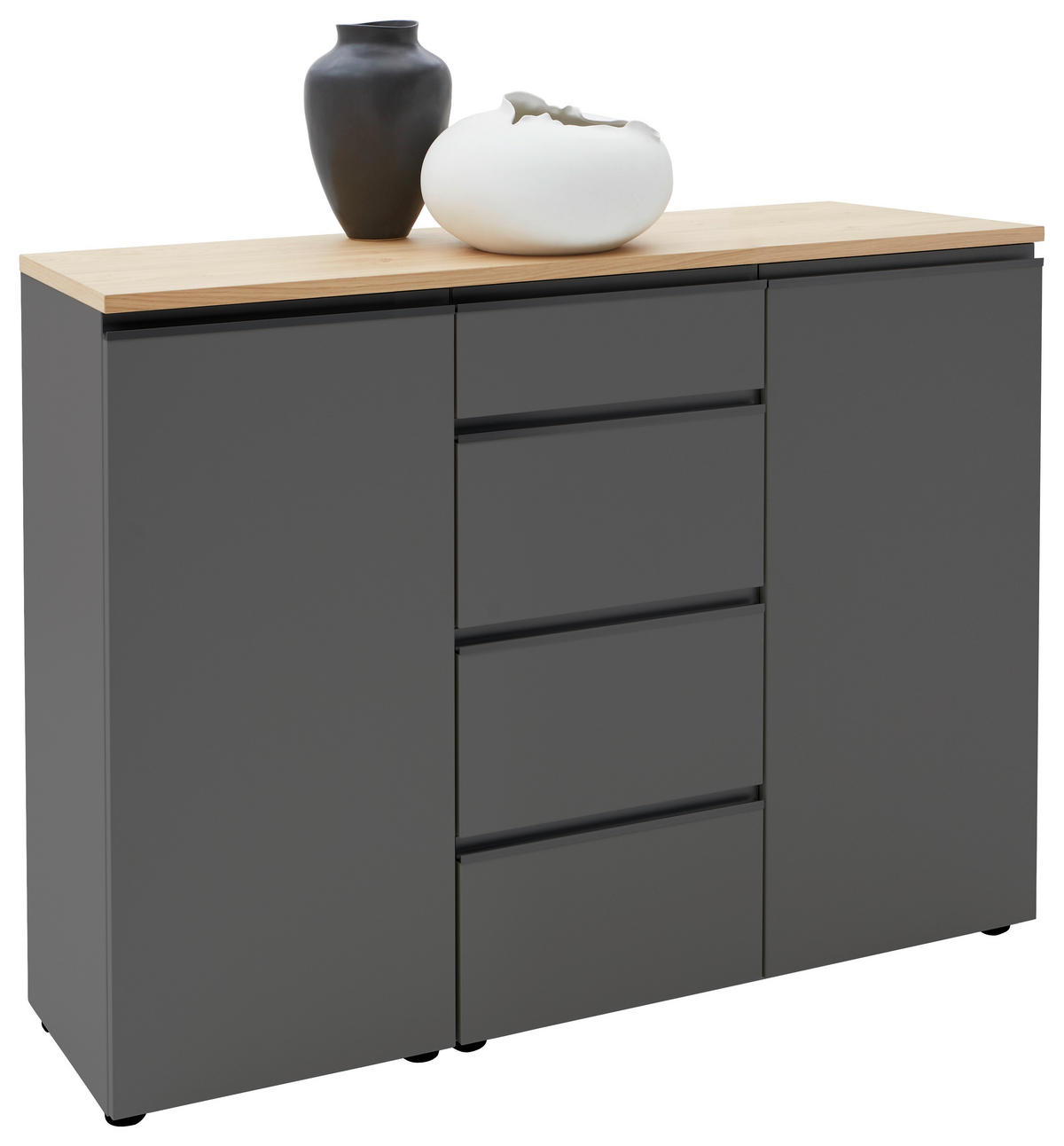 SIDEBOARD  in 135/102/41 cm  - Eichefarben/Schwarz, Design, Holz/Holzwerkstoff (135/102/41cm) - Dieter Knoll