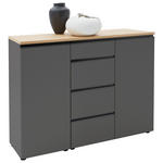 SIDEBOARD 135/102/41 cm  - Eichefarben/Schwarz, Design, Holz/Holzwerkstoff (135/102/41cm) - Dieter Knoll