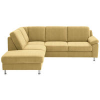ECKSOFA in Webstoff Gelb  - Gelb/Alufarben, Konventionell, Textil/Metall (200/241cm) - Beldomo System