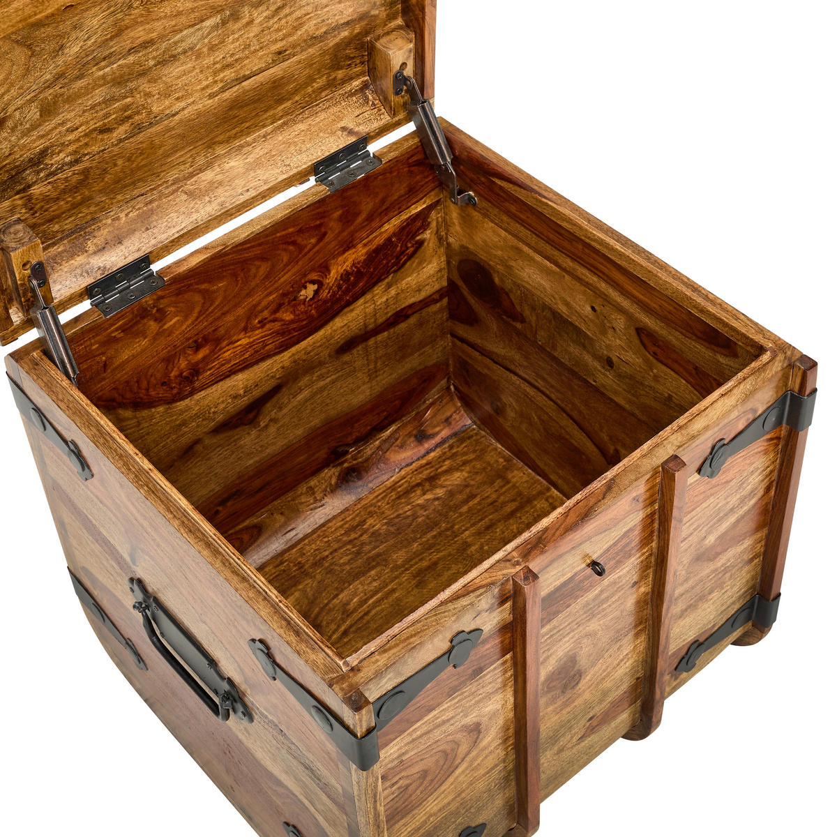 TRUHE Holz Sheesham Hartholz  - Sheeshamfarben, KONVENTIONELL, Holz (50/50/50cm) - Livetastic