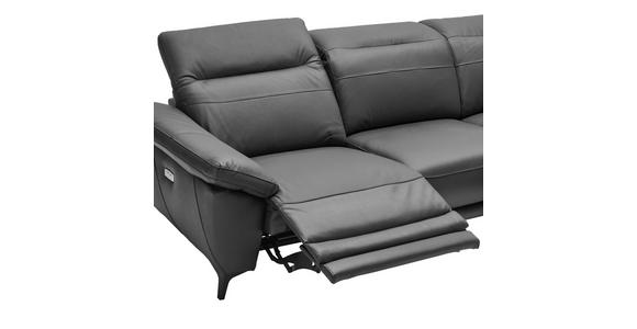 ECKSOFA in Lederlook Echtleder, Kombination Echtleder/Lederlook Schwarz  - Schwarz, Design, Leder/Kunststoff (269/164cm) - Xora