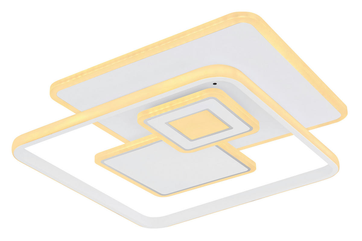 STROPNÍ LED SVÍTIDLO, 50,3/50,3/6 cm - bílá/opál, Konvenční, kov/plast (50,3/50,3/6cm) - Globo