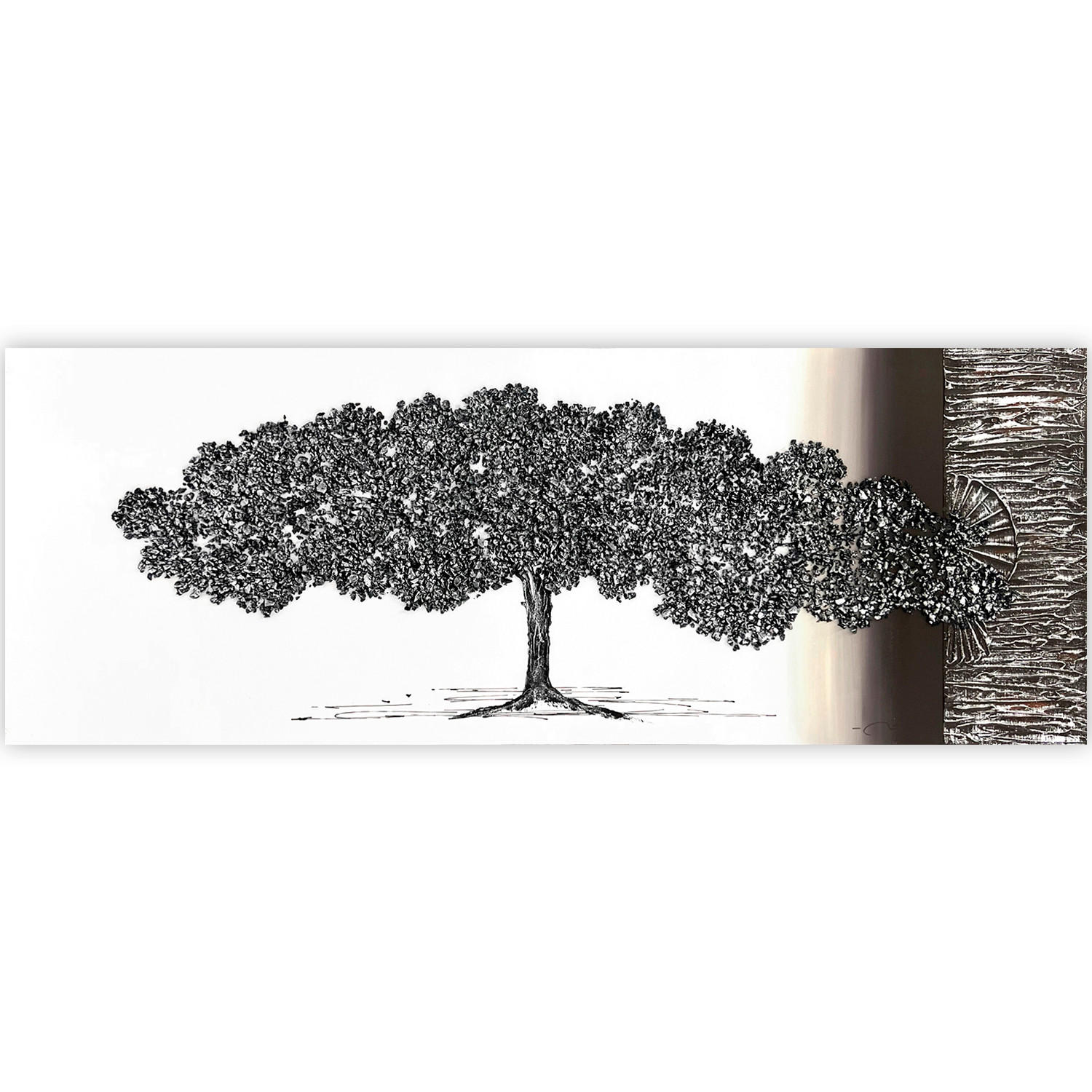 ÖLGEMÄLDE Bäume 150/55 cm  - Schwarz/Braun, LIFESTYLE, Holzwerkstoff/Textil (150/55cm) - Monee