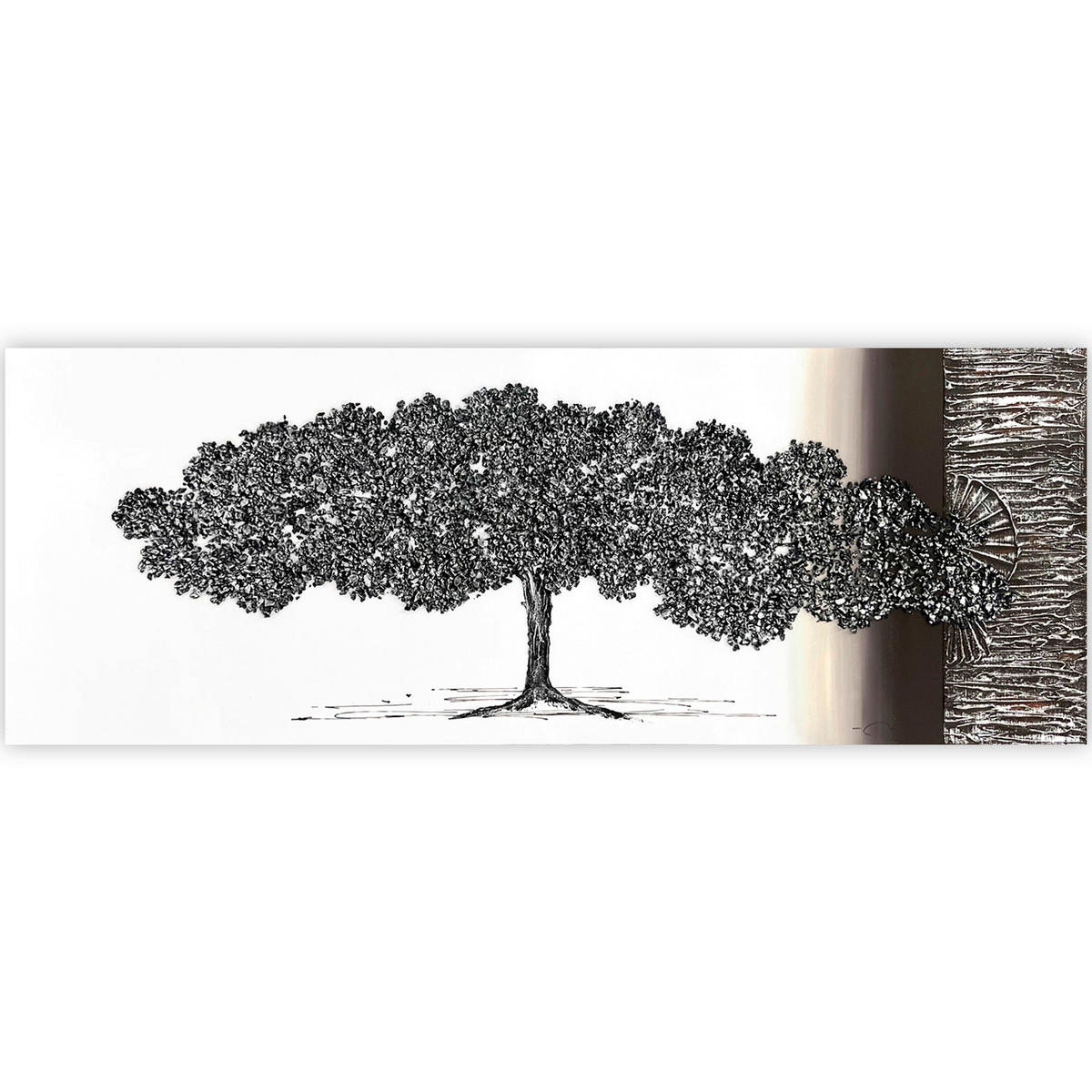 ÖLGEMÄLDE Bäume 150/55 cm  - Schwarz/Braun, LIFESTYLE, Holzwerkstoff/Textil (150/55cm) - Monee