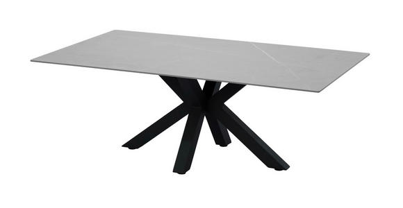 COUCHTISCH rechteckig Grau, Schwarz 120/70/43 cm  - Schwarz/Grau, Design, Keramik/Metall (120/70/43cm) - Novel