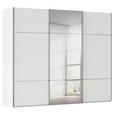 SCHWEBETÜRENSCHRANK 271/223/68 cm 3-türig Weiß  - Alufarben/Weiß, KONVENTIONELL, Glas/Holzwerkstoff (271/223/68cm) - Novel