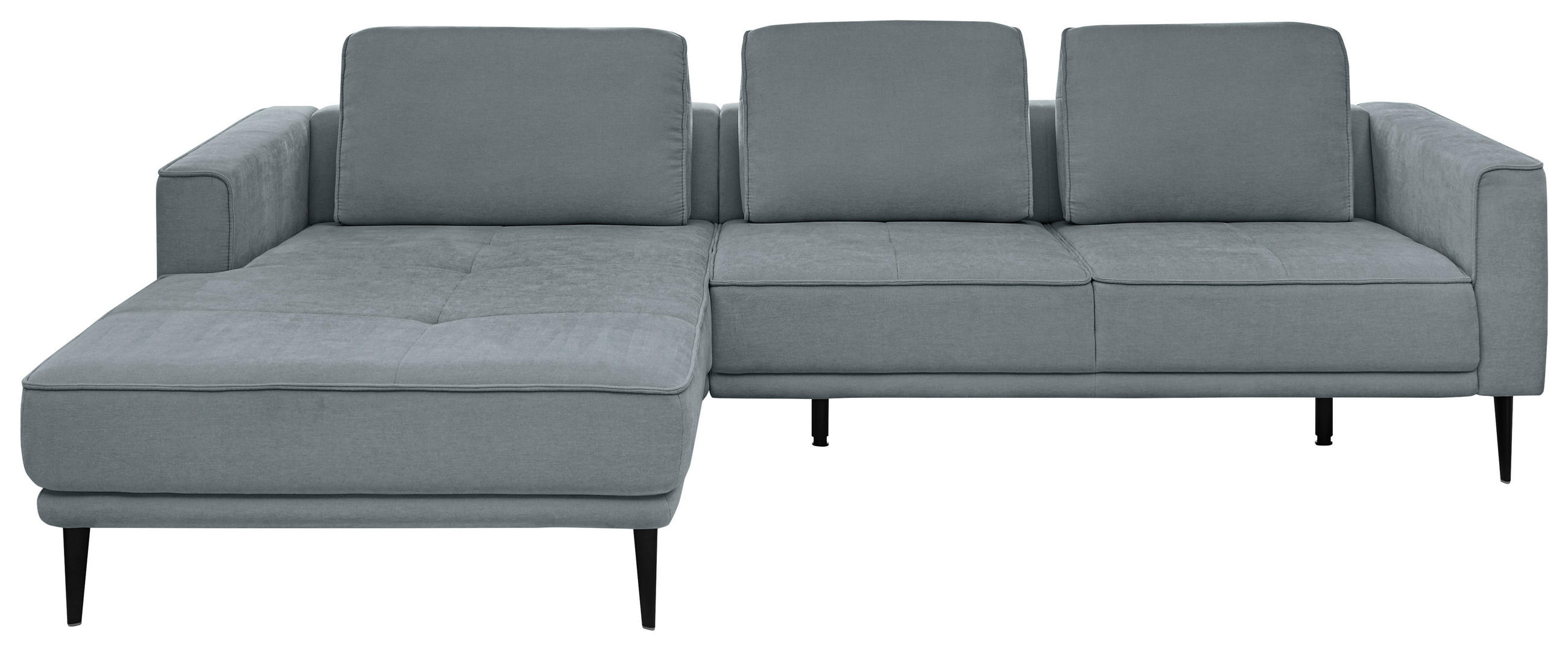 ECKSOFA Blaugrau Flachgewebe - Blaugrau/Schwarz, KONVENTIONELL, Textil/Metall (193/279cm) - SetOne by Musterring