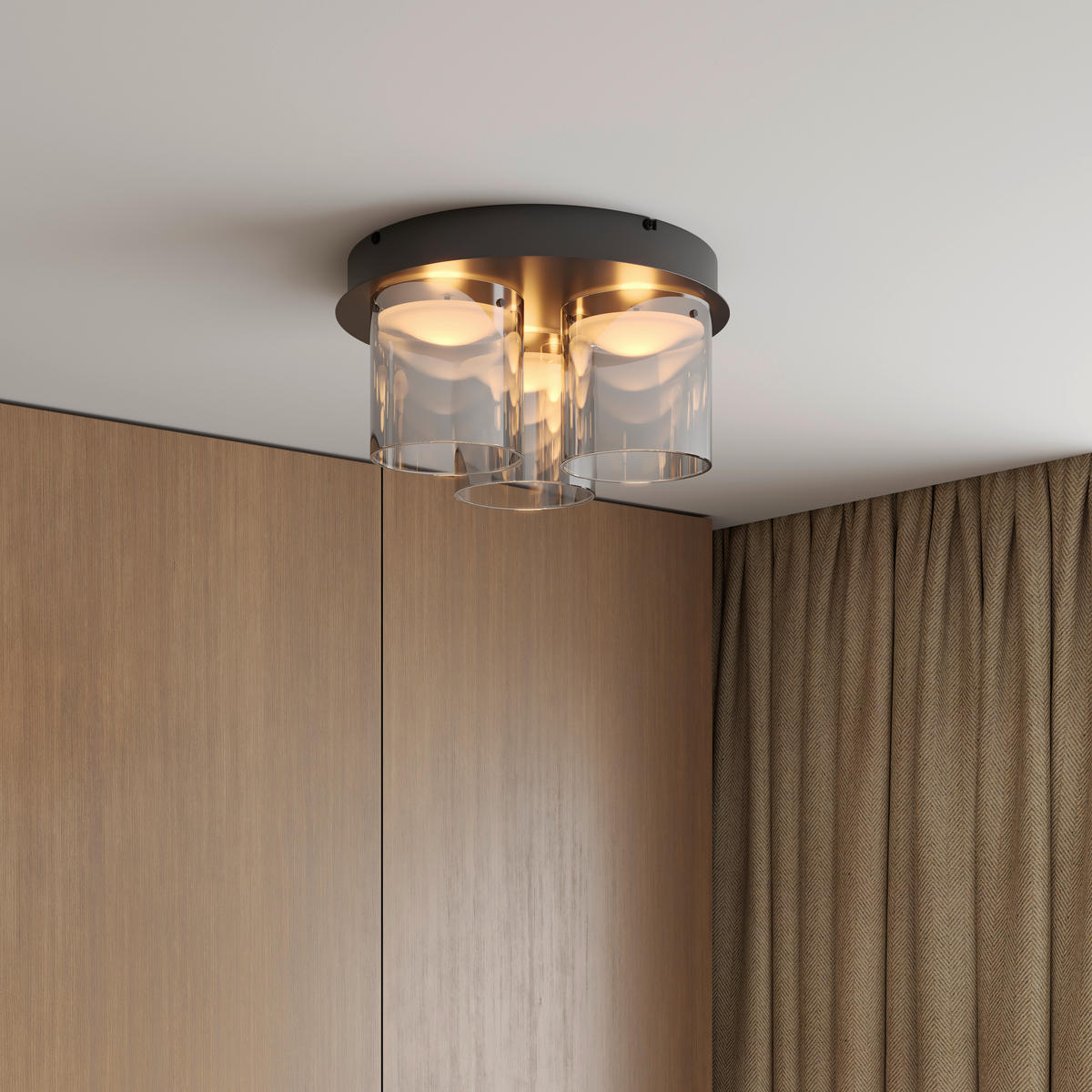 LED PLAFONJERA Baia  - crna, Dizajnerski, staklo/metal (49/25cm) - Dieter Knoll