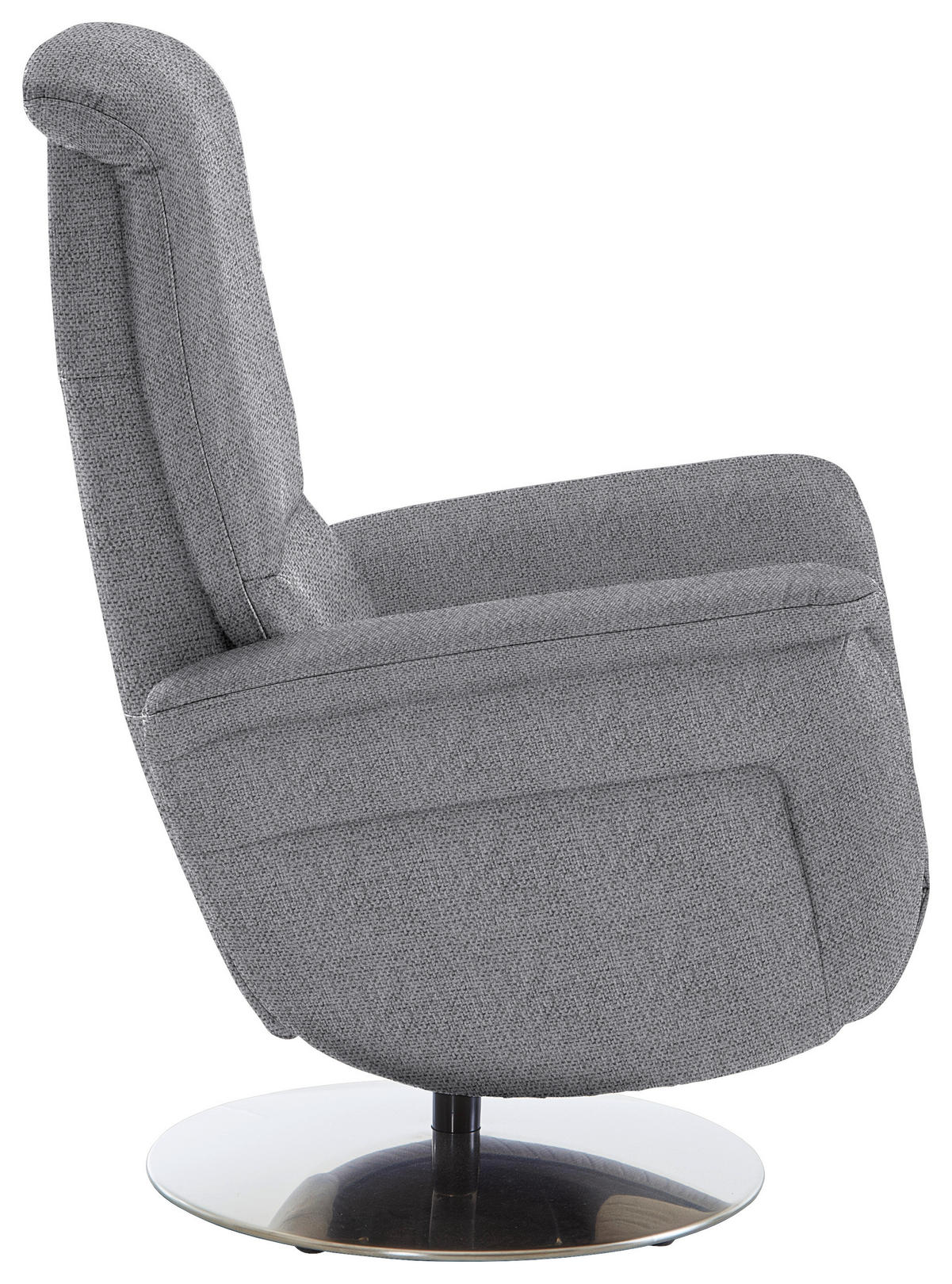 RELAXSESSEL Textil Grau  - Edelstahlfarben/Grau, Konventionell, Textil/Metall (79/112/94cm) - Beldomo Premium