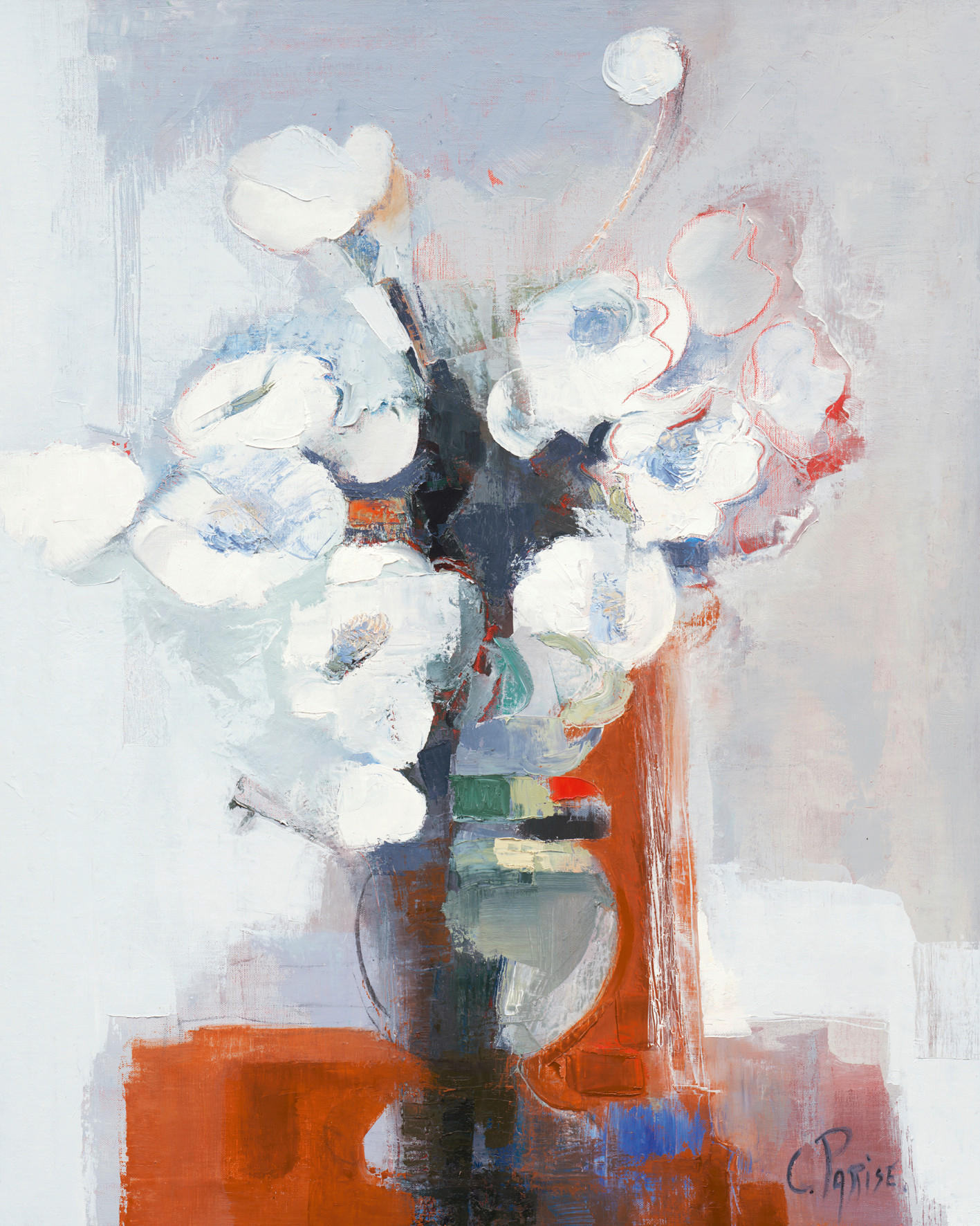 KUNSTDRUCK Stillleben, Blumen 40/50 cm  - Blau/Beige, Basics, Papier (40/50cm) - Monee