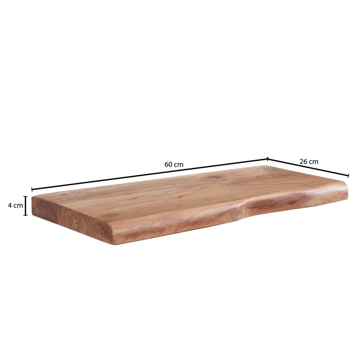 WANDREGAL 60/4/26 cm  - Akaziefarben, Modern, Holz (60/4/26cm) - MID.YOU