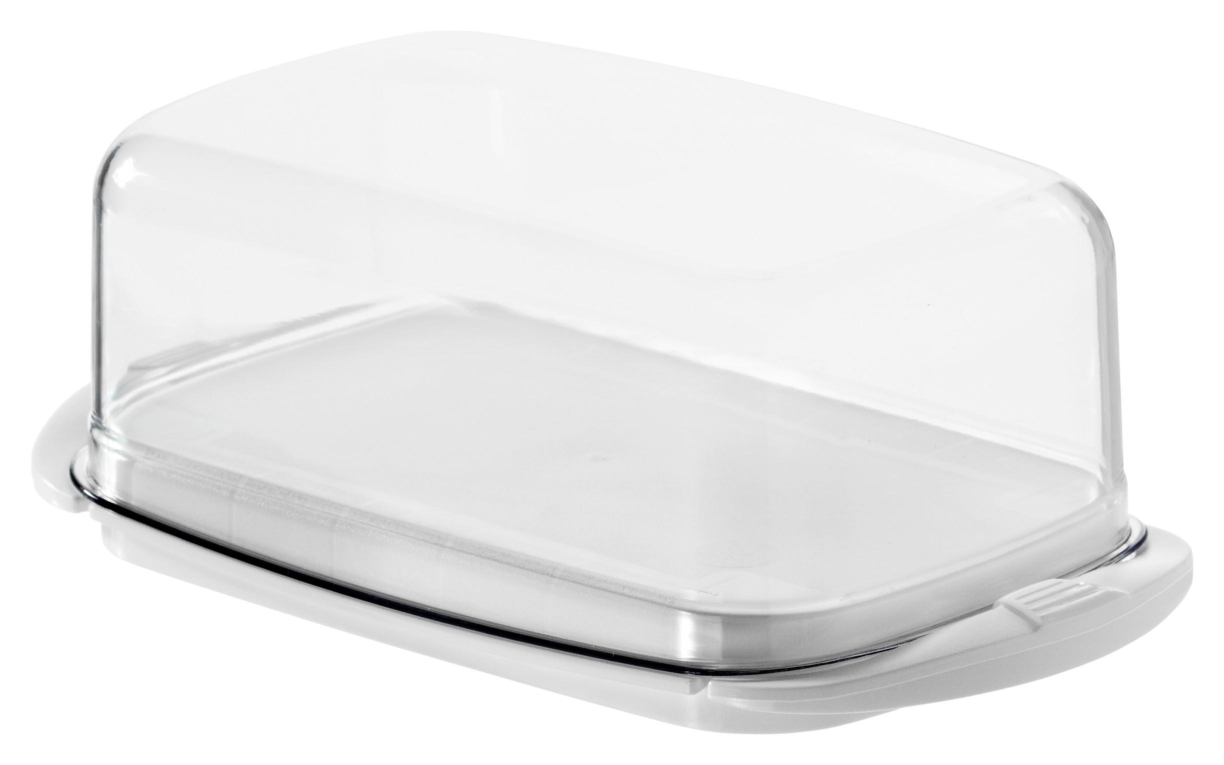 BUTTERDOSE Kunststoff FRESH  - Transparent/Weiß, Basics, Kunststoff (18/9.5/6.5cm) - Rotho