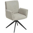 ARMLEHNSTUHL  in Eisen Flachgewebe  - Taupe/Schwarz, MODERN, Textil/Metall (65/90/60cm) - Novel