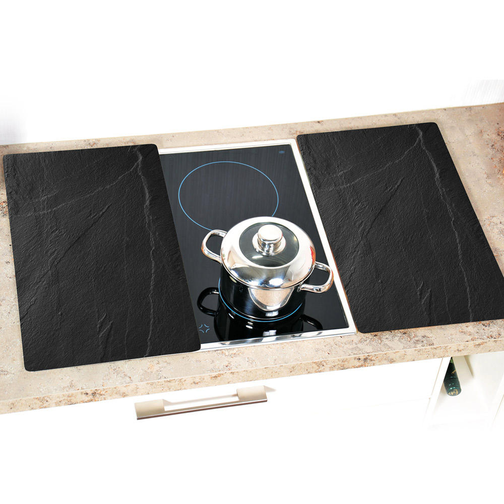 HERDABDECKPLATTE 3652313  - Schwarz, Basics, Glas (52/30/0,80cm) - Kesper