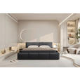 POLSTERBETT 140/200 cm,  in Anthrazit, Lattenrost, Bettkasten,  - Anthrazit/Schwarz, Design, Holz/Textil (140/200cm) - Xora