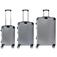 REISEKOFFERSET Silberfarben 3-teilig  - Silberfarben, Trend, Kunststoff/Textil (49/30/76cm) - Novel