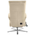 RELAXSESSEL in Leder Ecru  - Ecru/Edelstahlfarben, Design, Leder/Metall (70/124/85cm) - Cantus