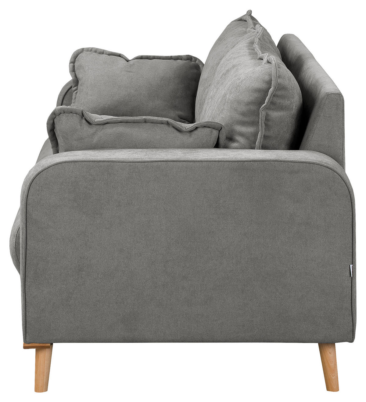 3-SITZER-SOFA Mikrofaser Grau  - Wengefarben/Grau, Design, Holz/Textil (193/86/87cm) - Livetastic