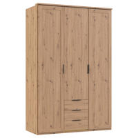 DREHTÜRENSCHRANK in Eiche Artisan  - Schwarz/Eiche Artisan, Konventionell, Holzwerkstoff/Metall (135/210/58cm) - MID.YOU
