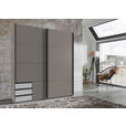 SCHWEBETÜRENSCHRANK  in Grau, Weiß, Sahara  - Schwarz/Weiß, Design, Holzwerkstoff/Metall (179/198/65cm) - Carryhome