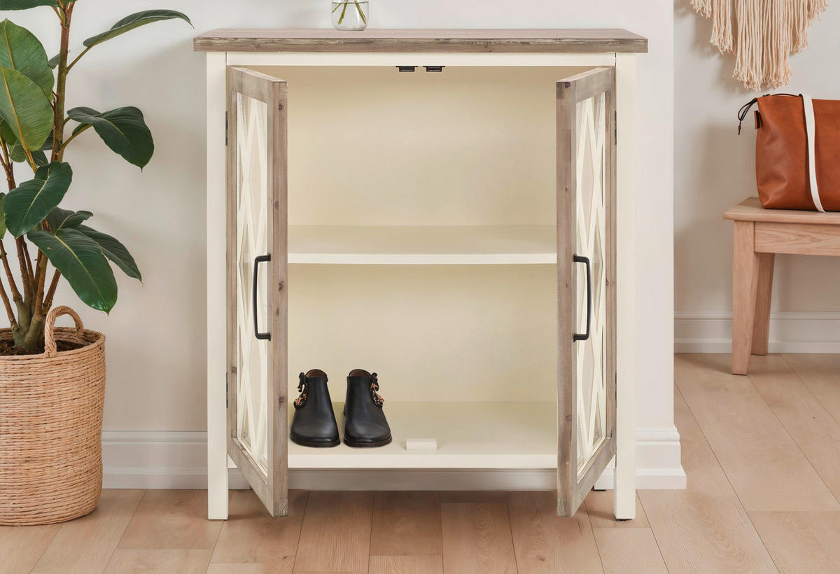KOMMODE  in 80/85/35 cm  - Klar/Schwarz, KONVENTIONELL, Glas/Holz (80/85/35cm) - Livetastic