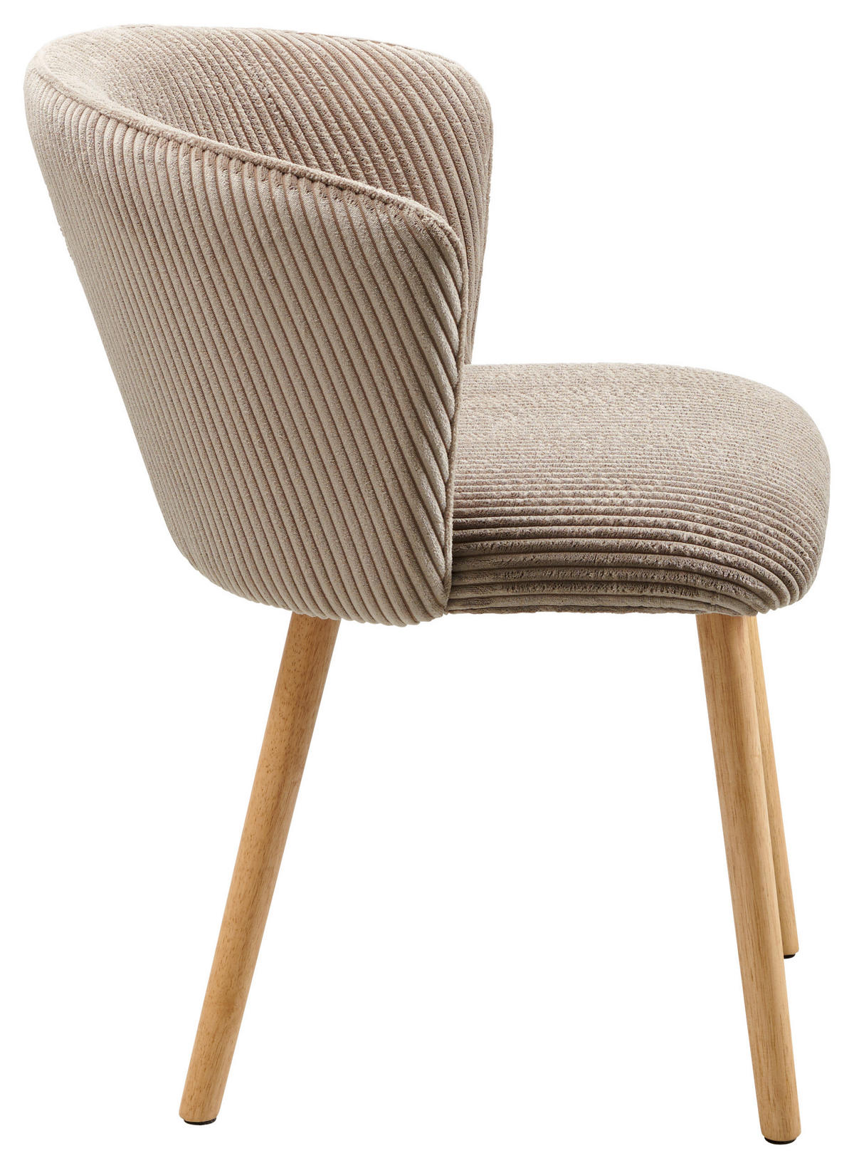 STUHL Cord Braun, Naturfarben Buche massiv  - Braun/Naturfarben, LIFESTYLE, Holz/Textil (61/79/61cm) - MID.YOU
