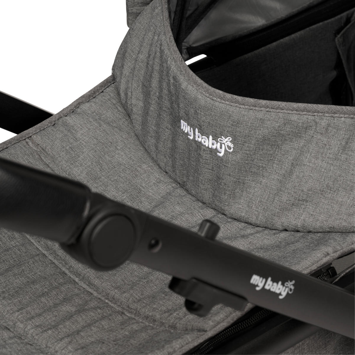 KINDERWAGENSET  Korfu   - Dunkelgrau/Schwarz, Basics, Kunststoff/Textil - My Baby Lou