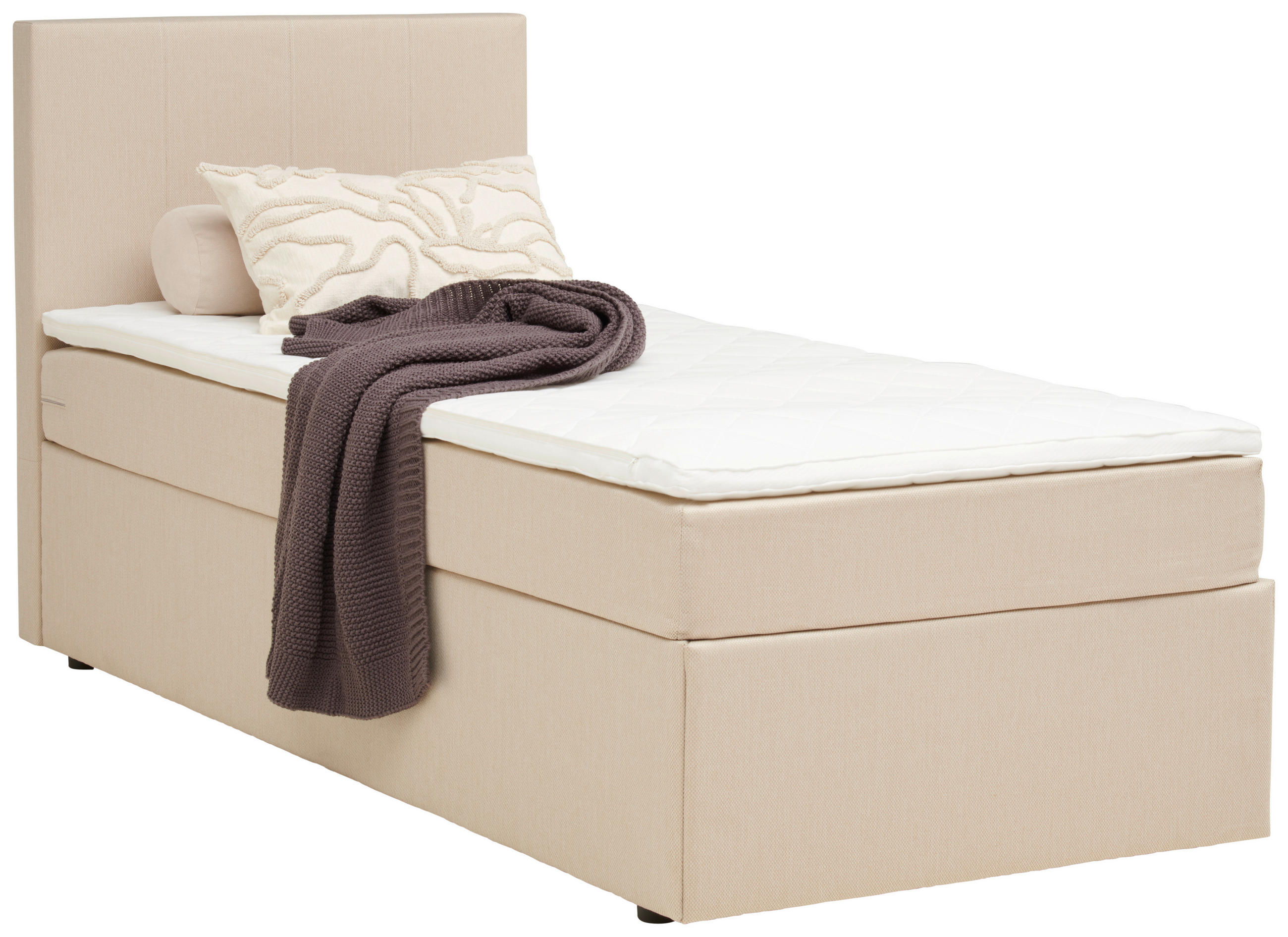 BOX KREVET    90/200 cm  - boje pijeska/crna, Basics, tekstil/plastika (90/200cm) - P & B