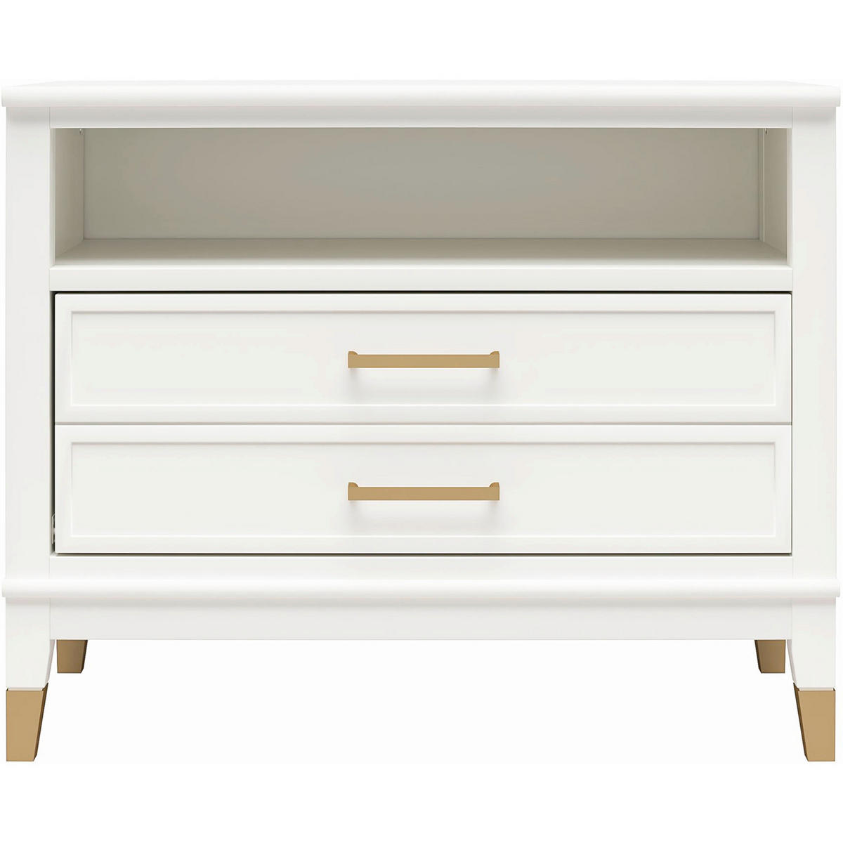 NACHTTISCH 74/60/39 cm  in Weiß  - Messingfarben/Weiß, Design, Holzwerkstoff/Metall (74/60/39cm) - MID.YOU