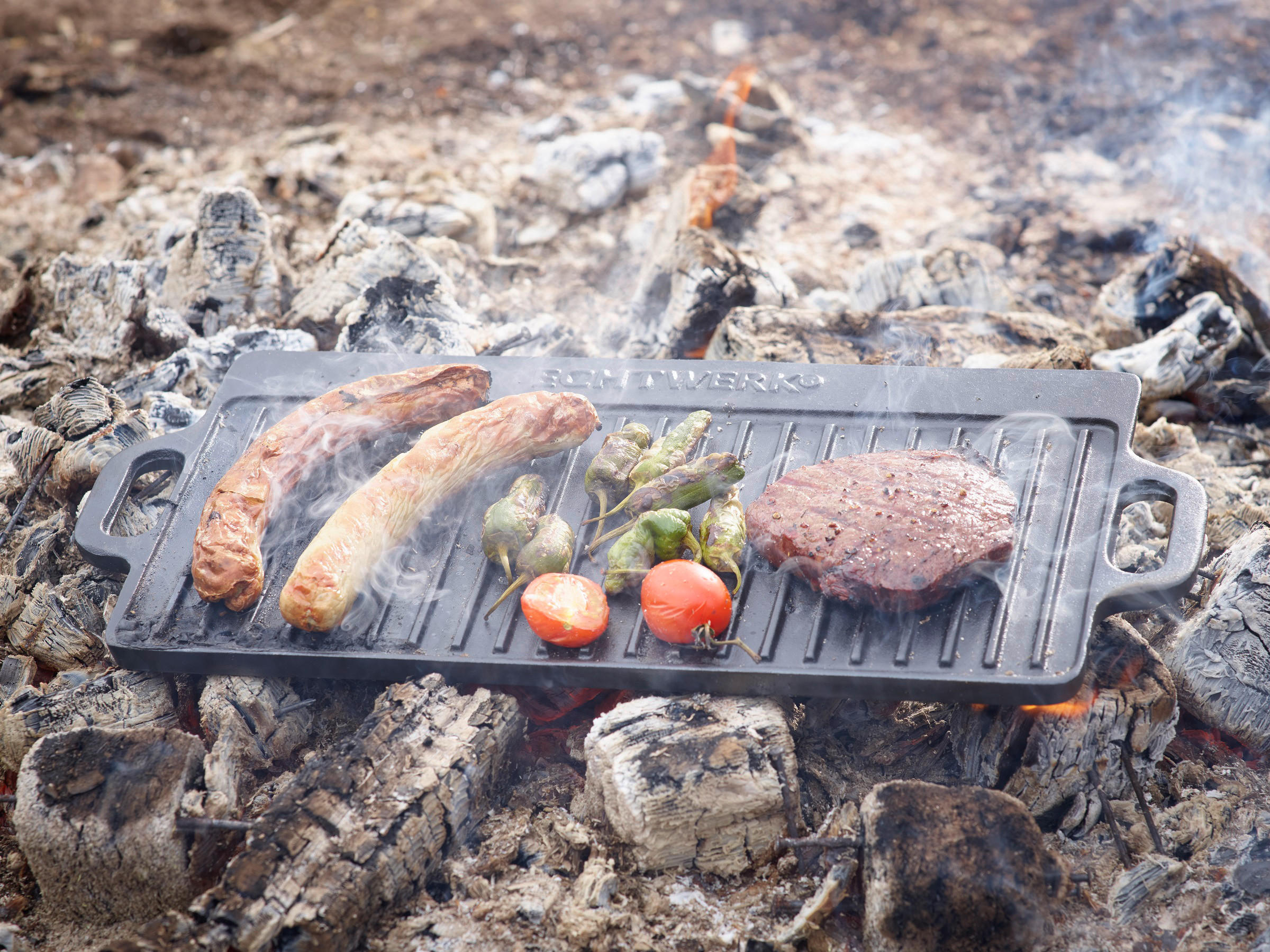 GRILLPLATTE - Schwarz, Design, Metall (45,5/23/1,5cm) - Echtwerk