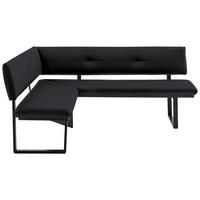 ECKBANK 140/180 cm  in Schwarz  - Schwarz, MODERN, Textil/Metall (140/180cm) - Cantus