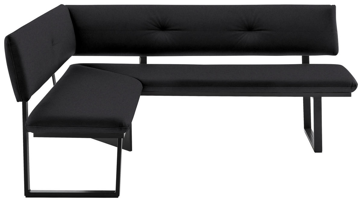 ECKBANK 140/180 cm  in Schwarz  - Schwarz, MODERN, Textil/Metall (140/180cm) - Cantus