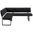 ECKBANK 150/190 cm  in Schwarz  - Schwarz, MODERN, Textil/Metall (150/190cm) - Cantus