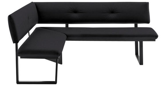 ECKBANK 150/190 cm  in Schwarz  - Schwarz, MODERN, Textil/Metall (150/190cm) - Cantus
