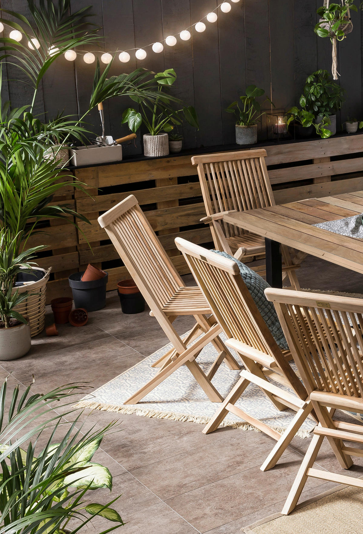 GARTENKLAPPSTUHL-SET Teakholz Naturfarben  - Naturfarben, Design, Holz (47/89/57cm) - Livetastic