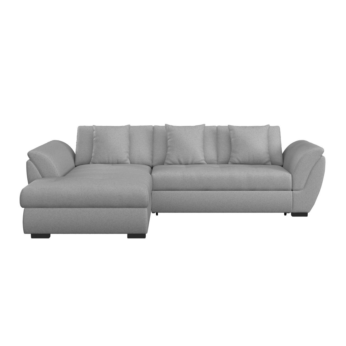 ECKSOFA in Webstoff Grau  - Schwarz/Grau, Design, Kunststoff/Textil (187/278cm) - Livetastic