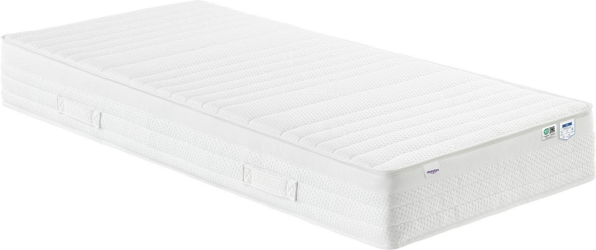 TASCHENFEDERKERNMATRATZE 90/200 cm H4 = sehr fest  - Weiss, Konventionell, Textil (90/200cm) - Sleeptex