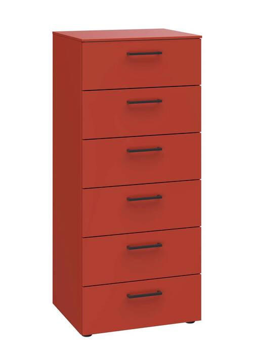 KOMMODE Primolar Garda in 50/118/41 cm - Koralle/Rot, Design, Holzwerkstoff/Kunststoff (50/118/41cm) - Xora
