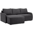 ECKSOFA  in Cord Anthrazit  - Anthrazit/Schwarz, KONVENTIONELL, Kunststoff/Textil (217/146cm) - Carryhome