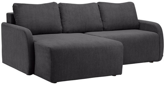 ECKSOFA  in Cord Anthrazit  - Anthrazit/Schwarz, KONVENTIONELL, Kunststoff/Textil (217/146cm) - Carryhome