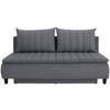 BOXSPRINGSOFA  mit Schlafen auf Sitzhöhe Webstoff Dunkelgrau  - Dunkelgrau/Schwarz, MODERN, Holz/Textil (208/102/96cm) - MID.YOU