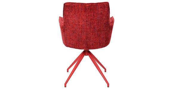 ARMLEHNSTUHL in Eisen Chenille - Rot, LIFESTYLE, Textil/Metall (59,5/90,5/62,5cm) - Novel