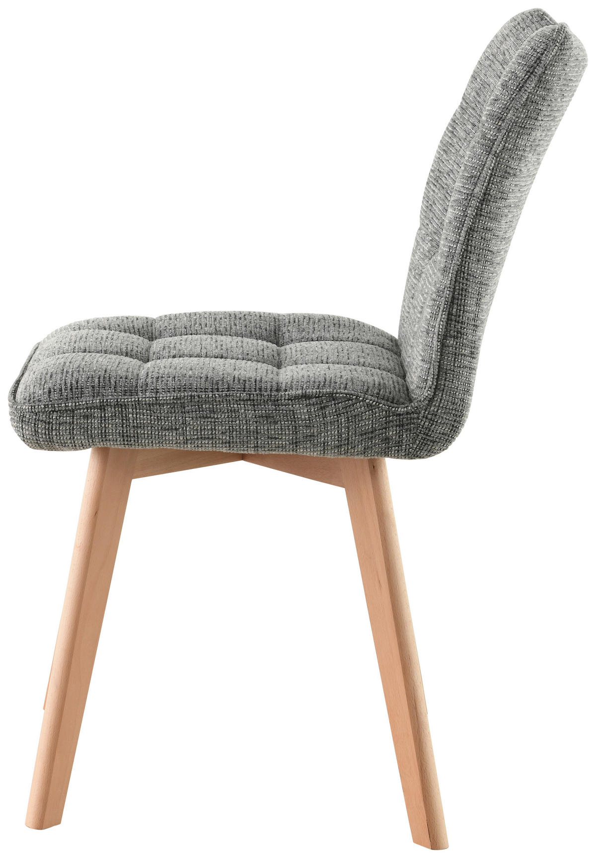 STUHL Leinenoptik Grau Buche, Pappel massiv, Sperrholz  - Eichefarben/Grau, LIFESTYLE, Holz/Textil (45/88/62cm) - Livetastic