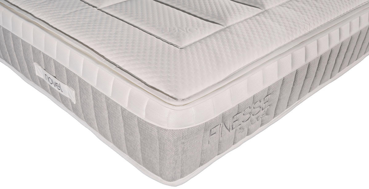 BOXSPRINGMATRATZE 90/200 cm, Höhe ca.: 30 cm,  - Weiß/Grau, Basics, Textil (90/200cm) - Novel