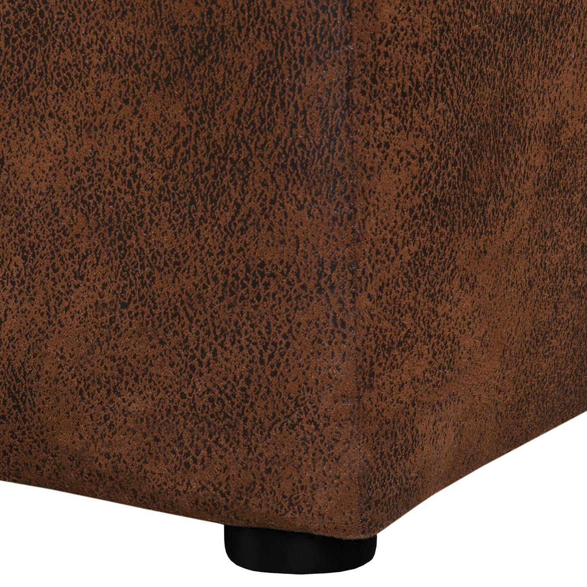 BIGSOFA in Lederlook (vegan) Braun  - Schwarz/Braun, Design, Kunststoff/Textil (284/94/148cm) - Livetastic